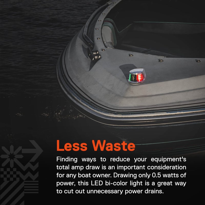 ONLINE LED STORE ضوء ملاحة بحري أمامي LED أحمر أخضر TRUE MODS [USCG ABYC A-16 2NM] [مقاوم للماء] [كروم و ABS] رؤية بزاوية 2 ميل بحري لزورق الصيد اليخت البونتون - Image 5